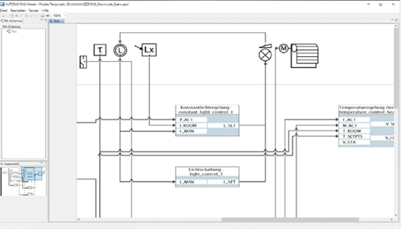Raumautomationsschema im RAS-Viewer